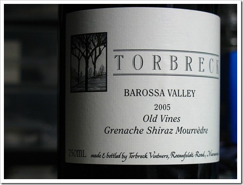 TORBRECK BAROSSA VALLEY 2005 Old Vines Brenache Shiraz Mourvèdre