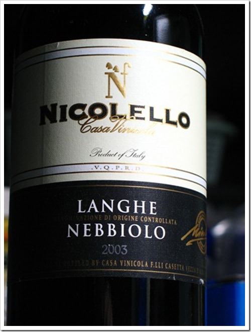 NICOLELLO LANGHE NEBBIOLO 2003