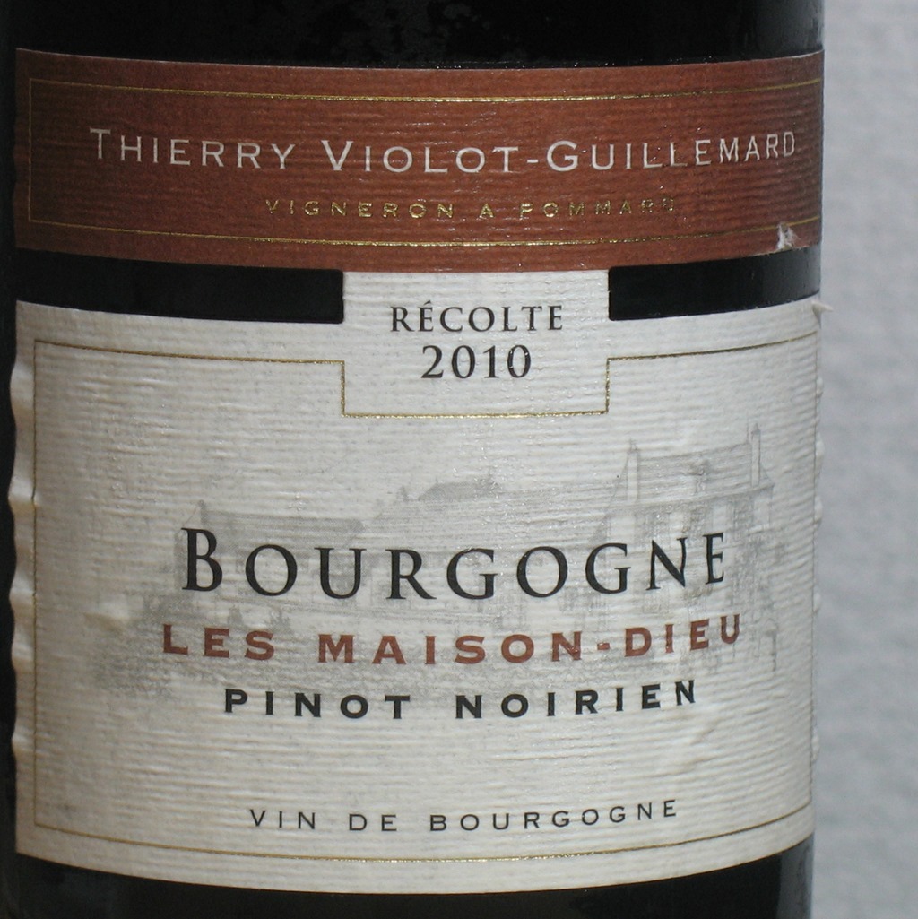 Bourgogne Les Maison-Dieu Pinot Noirien 2010